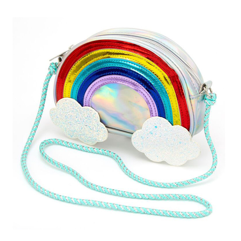 Glitter Shaker Cloud Rainbow Crossbody Tas